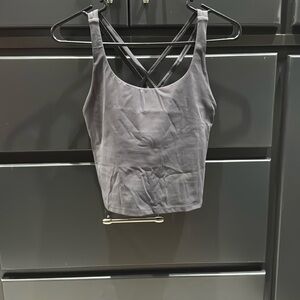 Gray Strappy Tank Top